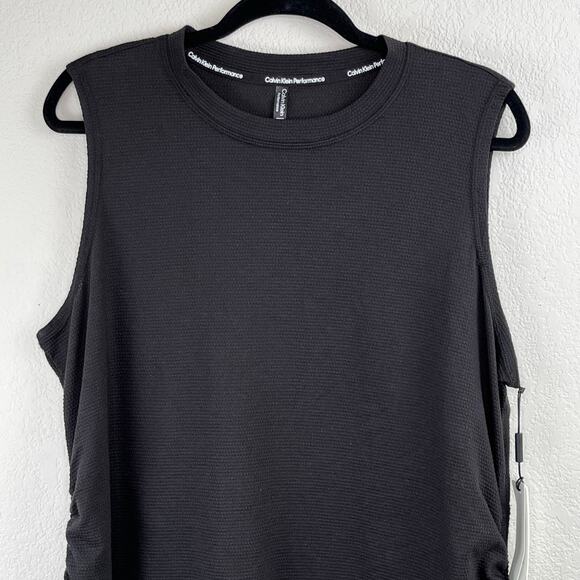 Calvin Klein Performance Bundle of 2 Black Side Tie Activewear Tops Plus 1X NWT - Picture 12 of 16